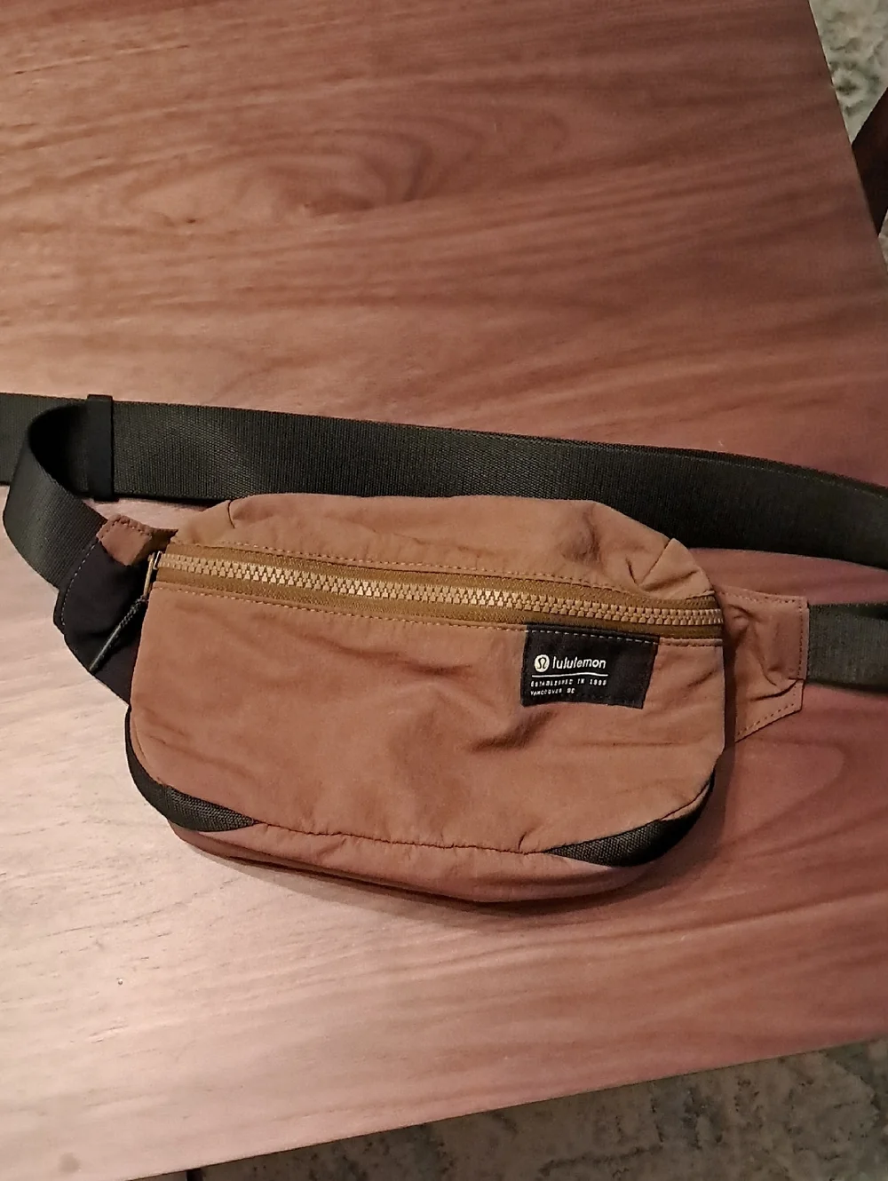 lululemon athletica Brown Belt Bag with Black Strap